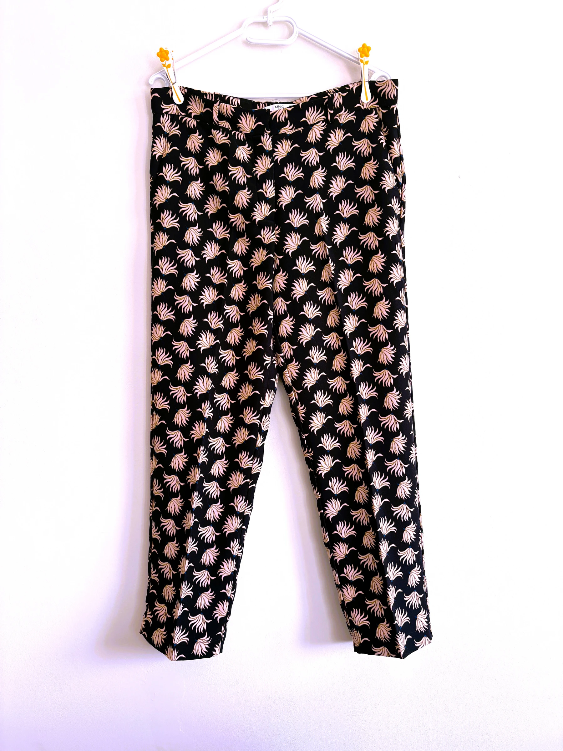 Mango Summer Trousers with Print – Size 40 – Side Pockets – Zipper & Hook Closure – Belt Loop – photo 7